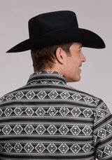Roper Mens Long Sleeve Snap Aztec Stripe Western Shirt