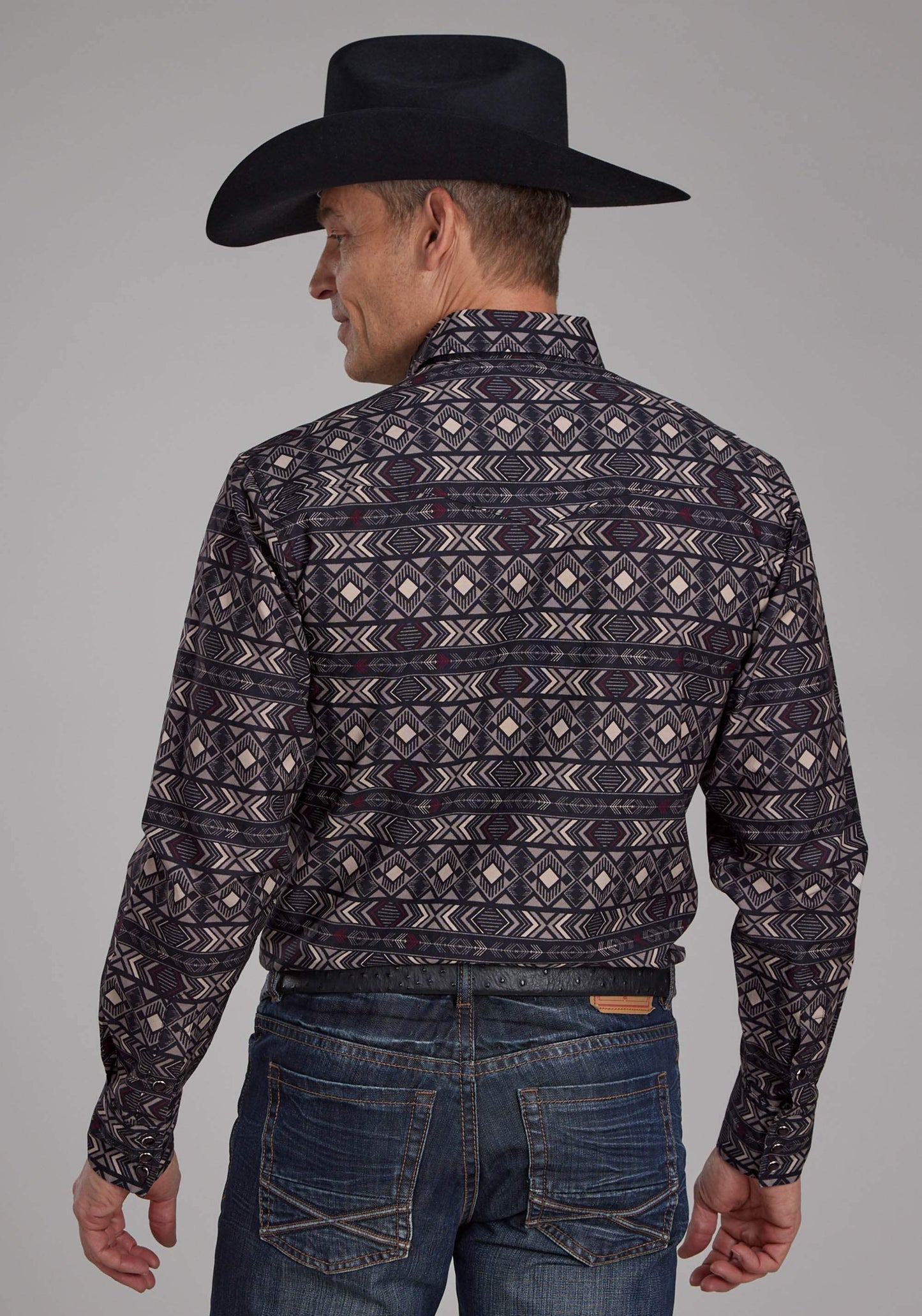 Roper Mens Pop Color Aztec Print Long Sleeve Snap Western Shirt - Roper - Flyclothing LLC