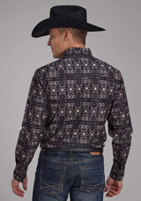 Roper Mens Pop Color Aztec Print Long Sleeve Snap Western Shirt - Roper - Flyclothing LLC
