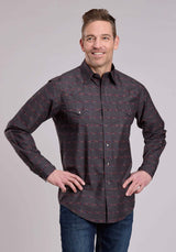 Roper Mens Long Sleeve Snap Aztec Stripe Western Shirt - Roper - Flyclothing LLC