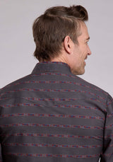 Roper Mens Long Sleeve Snap Aztec Stripe Western Shirt - Roper - Flyclothing LLC