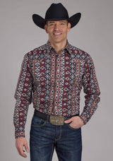 Roper Mens Winter Aztec Print Long Sleeve Snap Western Shirt - Roper - Flyclothing LLC