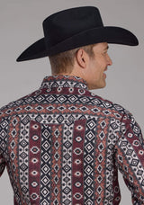 Roper Mens Winter Aztec Print Long Sleeve Snap Western Shirt - Roper - Flyclothing LLC