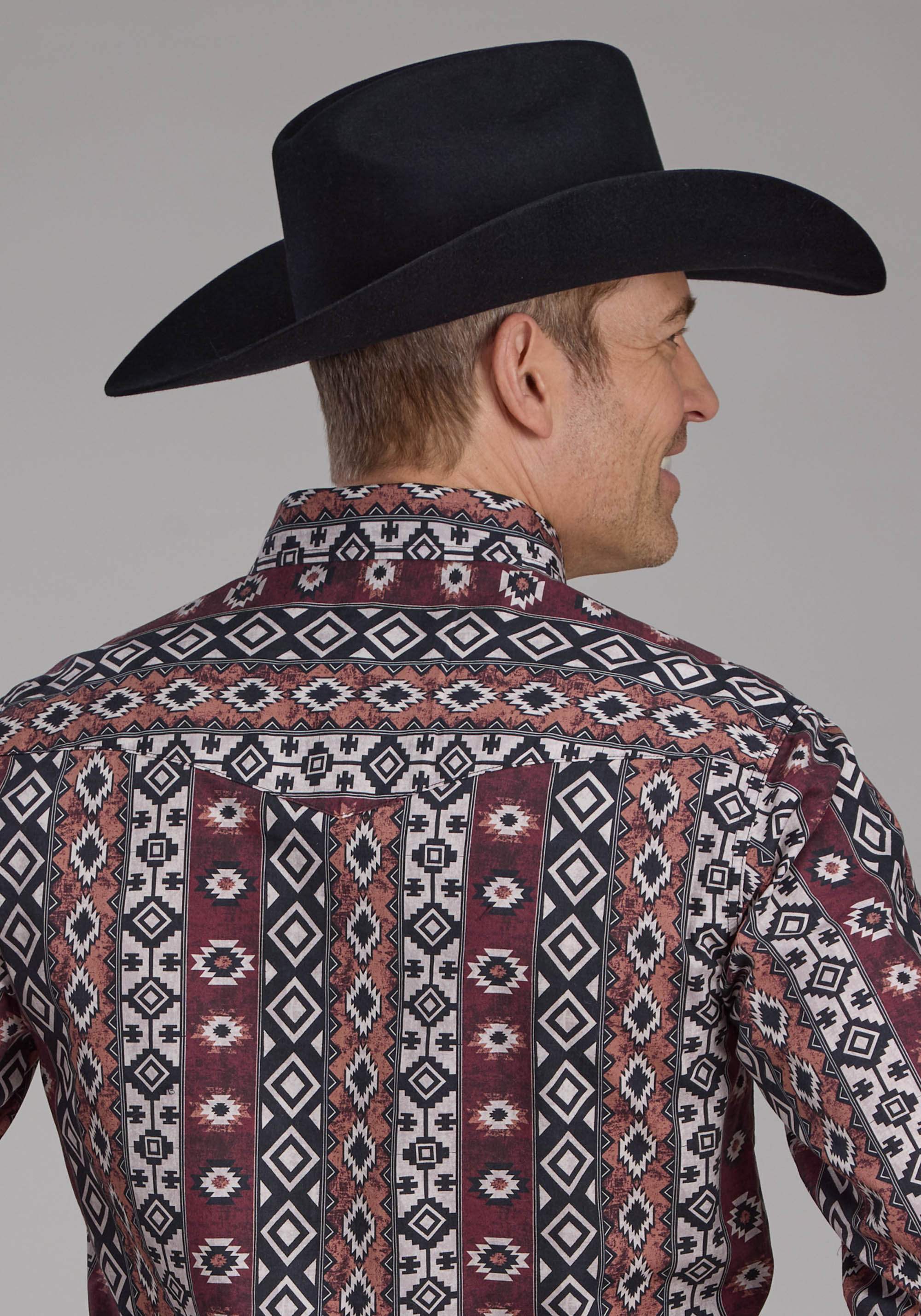 Roper Mens Winter Aztec Print Long Sleeve Snap Western Shirt - Roper - Flyclothing LLC
