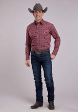 Roper Mens Long Sleeve Snap Linear Aztec Print Western Shirt - Roper - Flyclothing LLC