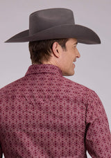 Roper Mens Long Sleeve Snap Linear Aztec Print Western Shirt - Roper - Flyclothing LLC
