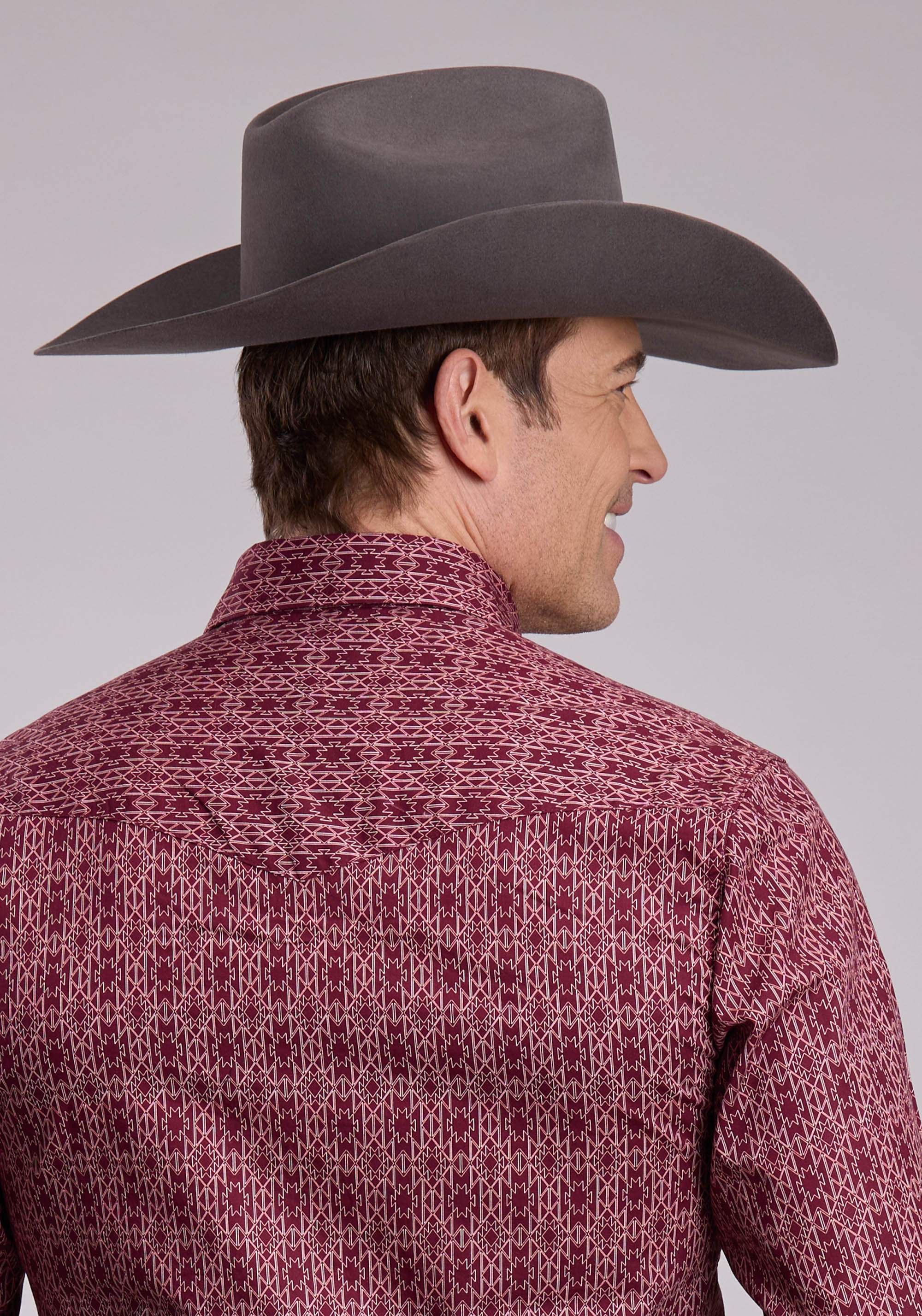 Roper Mens Long Sleeve Snap Linear Aztec Print Western Shirt - Roper - Flyclothing LLC