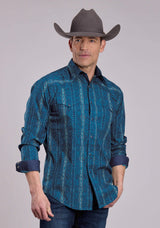 Roper Mens Long Sleeve Snap Diamond Navajo Print Western Shirt - Roper - Flyclothing LLC