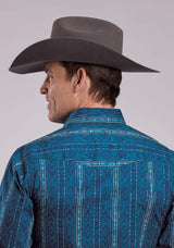 Roper Mens Long Sleeve Snap Diamond Navajo Print Western Shirt - Roper - Flyclothing LLC