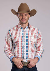 Mens Roper Vertical Aztec Long Sleeve Snap Shirt - Roper - Flyclothing LLC