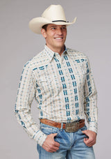 Roper Mens Long Sleeve Snap Vertical Aztec Stripe Western Shirt - Roper - Flyclothing LLC