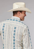 Roper Mens Long Sleeve Snap Vertical Aztec Stripe Western Shirt - Roper