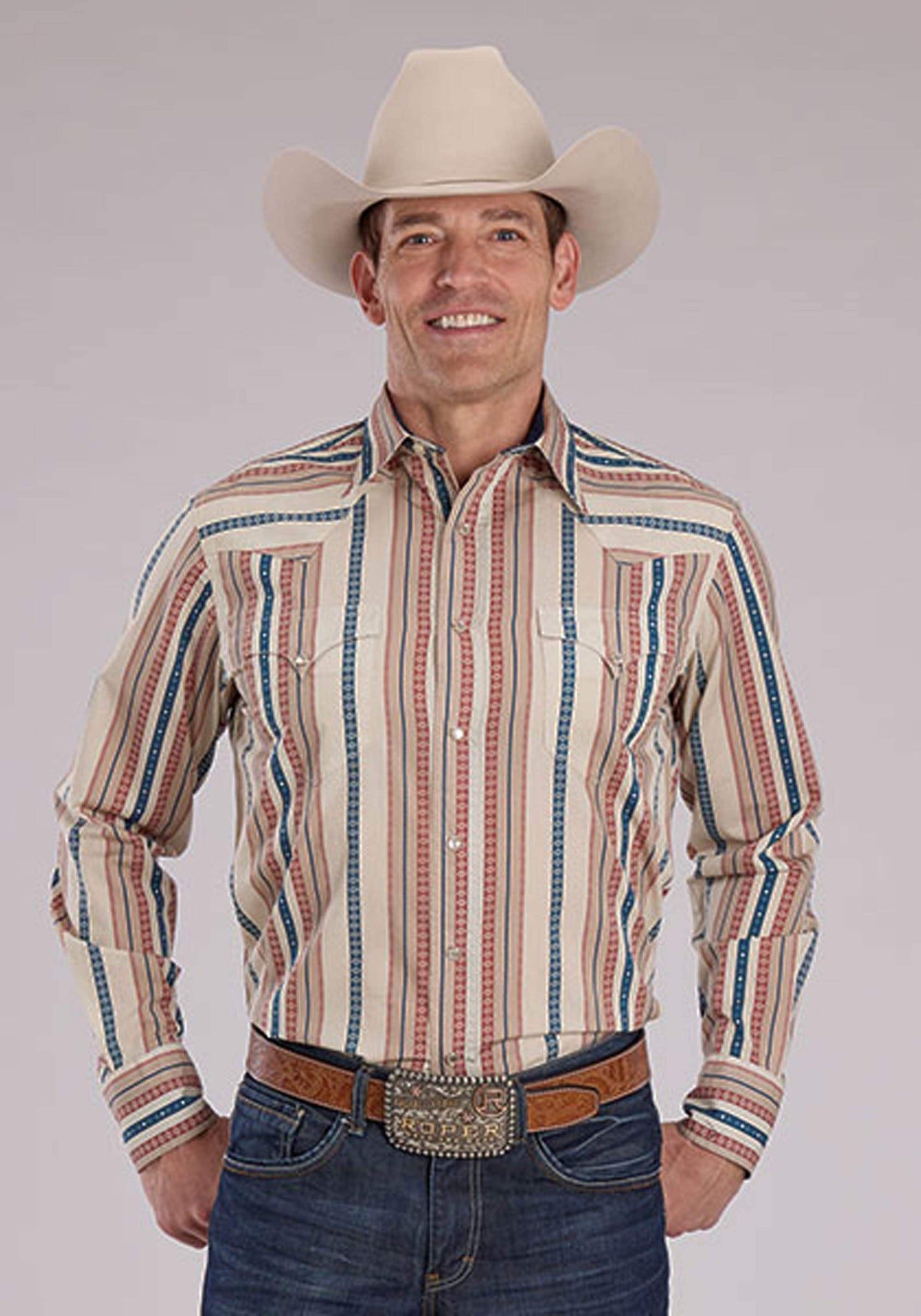 Roper Mens Long Sleeve Snap Southwest Vertical Stripe Western Shirt - Roper - Flyclothing LLC