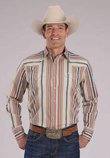 Roper Mens Long Sleeve Snap Southwest Vertical Stripe Western Shirt - Roper - Flyclothing LLC