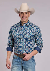 Mens Roper Vertical Serape Print Long Sleeve Snap Shirt - Roper - Flyclothing LLC