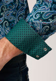Roper Mens Long Sleeve Snap Canyon Paisley Western Shirt - Roper