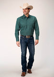 Roper Mens Long Sleeve Snap Croshort Sleeve Walk Foulard Western Shirt - Roper