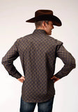 Roper Mens Long Sleeve Snap Diamond Medallion Western Shirt - Roper