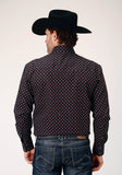 Roper Mens Long Sleeve Snap Cottage Foulard Western Shirt - Roper
