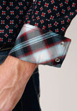 Roper Mens Long Sleeve Snap Cottage Foulard Western Shirt - Roper