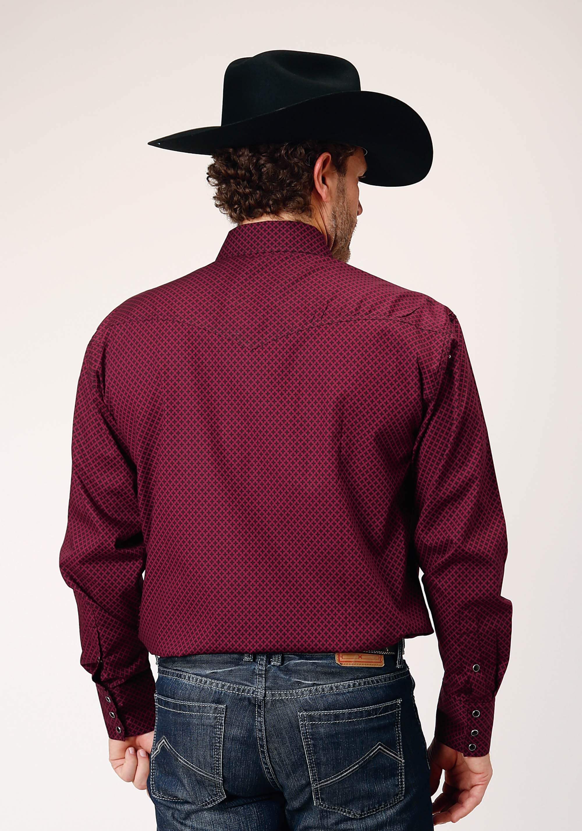 Roper Mens Long Sleeve Snap Four Leaf Foulard Western Shirt - Roper - Flyclothing LLC