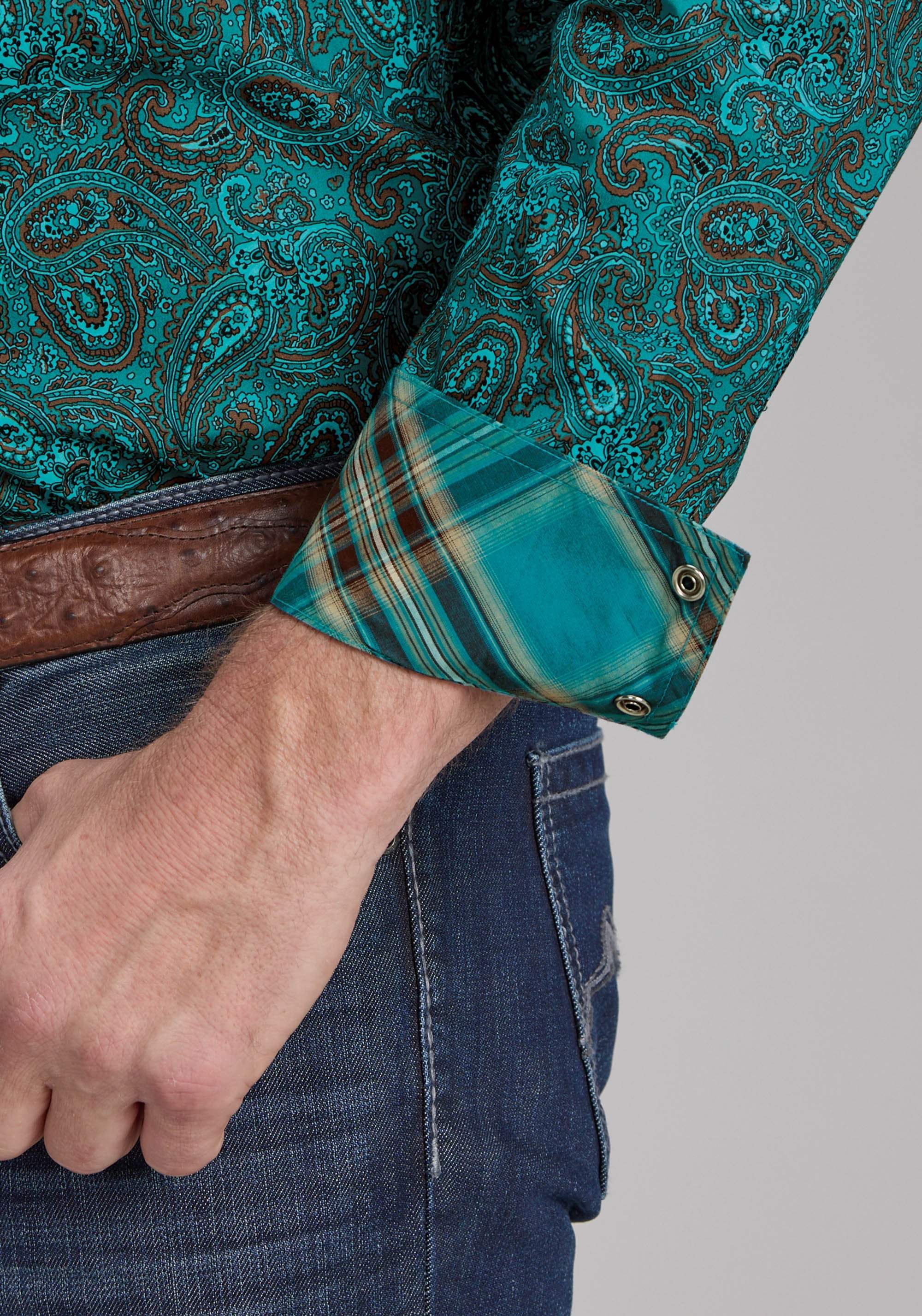 Roper Mens Mallard Paisley Long Sleeve Snap Western Shirt - Roper - Flyclothing LLC