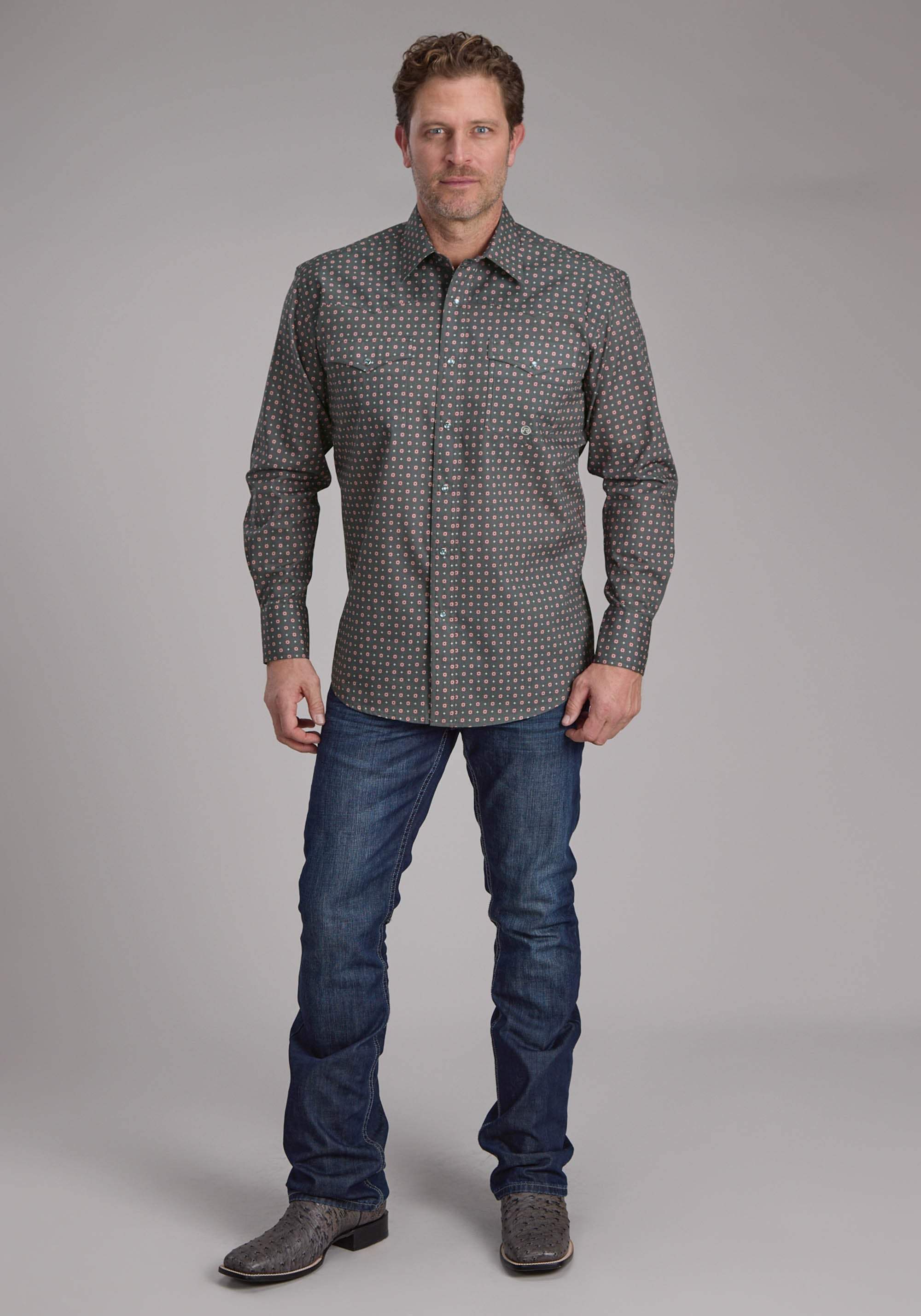 Roper Mens Garnet Foulard Long Sleeve Snap Western Shirt - Roper - Flyclothing LLC