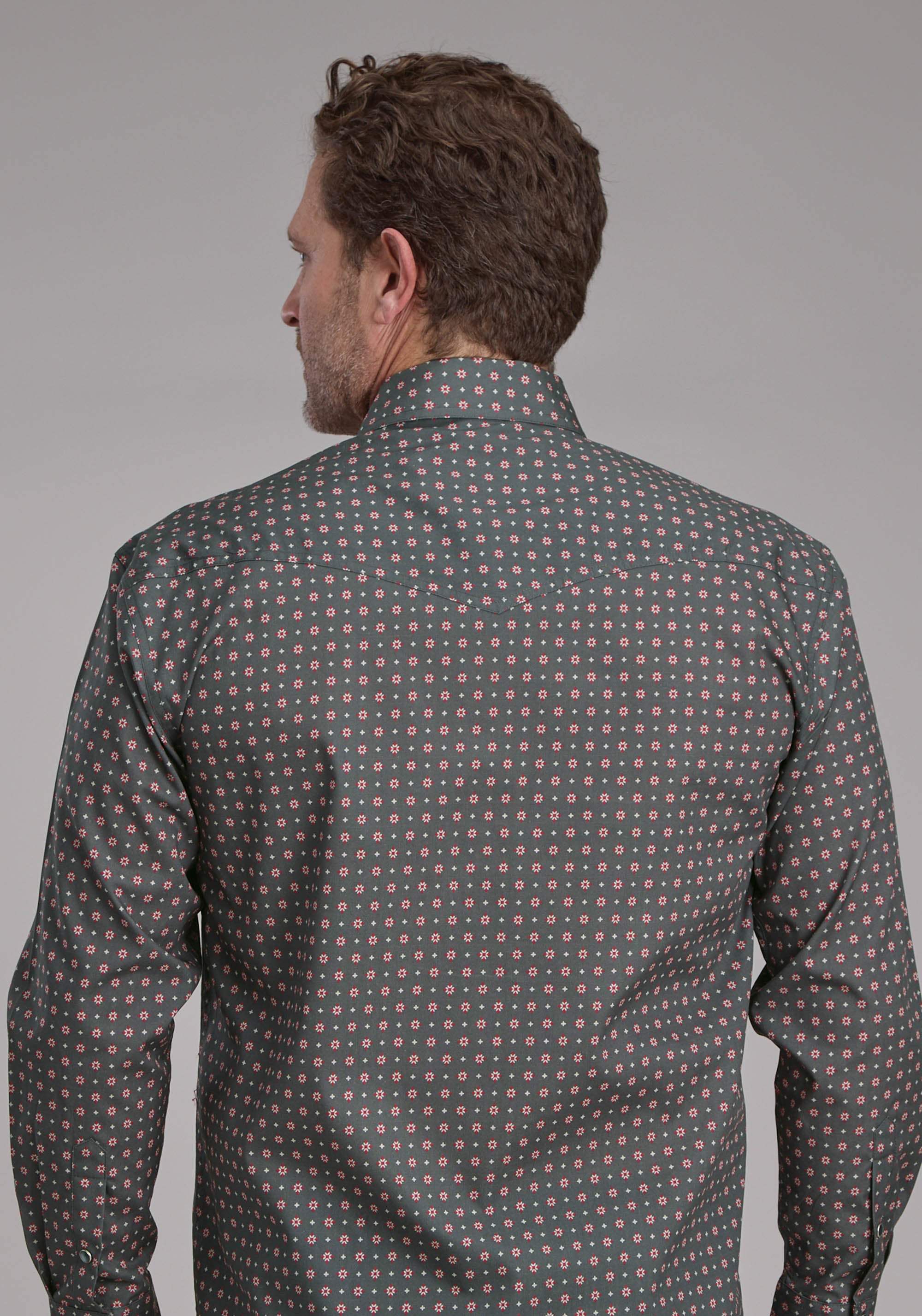 Roper Mens Garnet Foulard Long Sleeve Snap Western Shirt - Roper - Flyclothing LLC