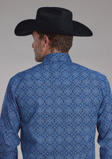 Roper Mens Saphire Ornamental Long Sleeve Snap Western Shirt