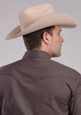 Roper Mens Long Sleeve Snap Red Star Geo Western Shirt