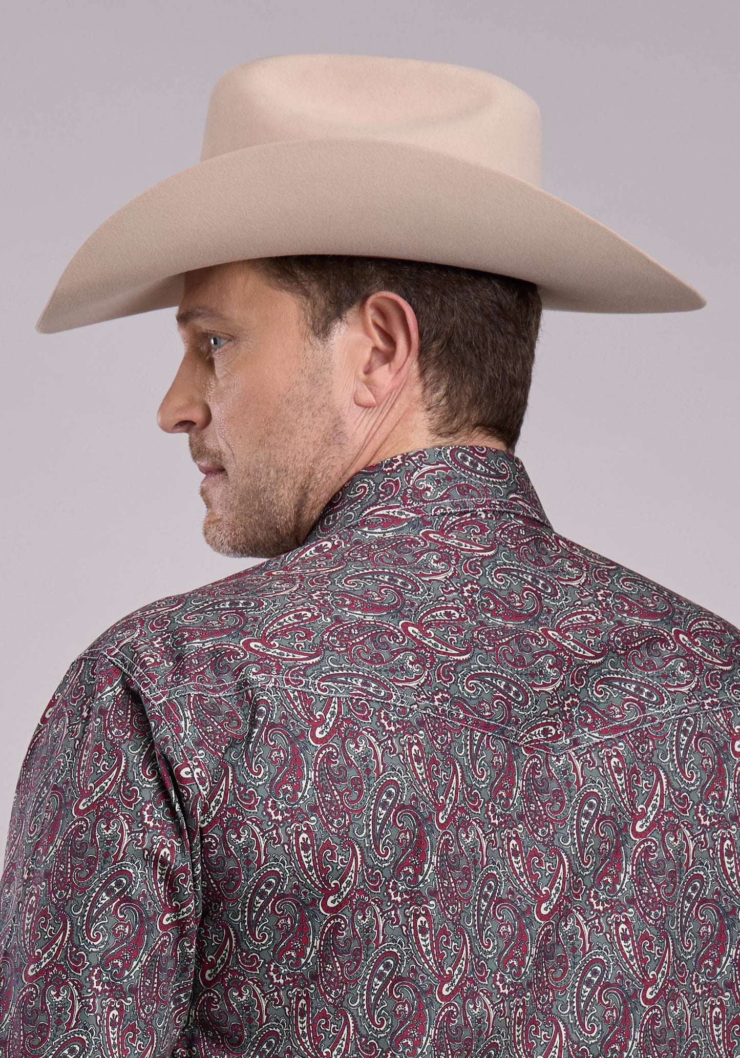 Roper Mens Long Sleeve Snap Iron Paisley Western Shirt
