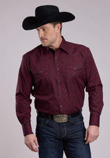 Roper Mens Long Sleeve Snap Garnet Medallion Western Shirt - Roper - Flyclothing LLC