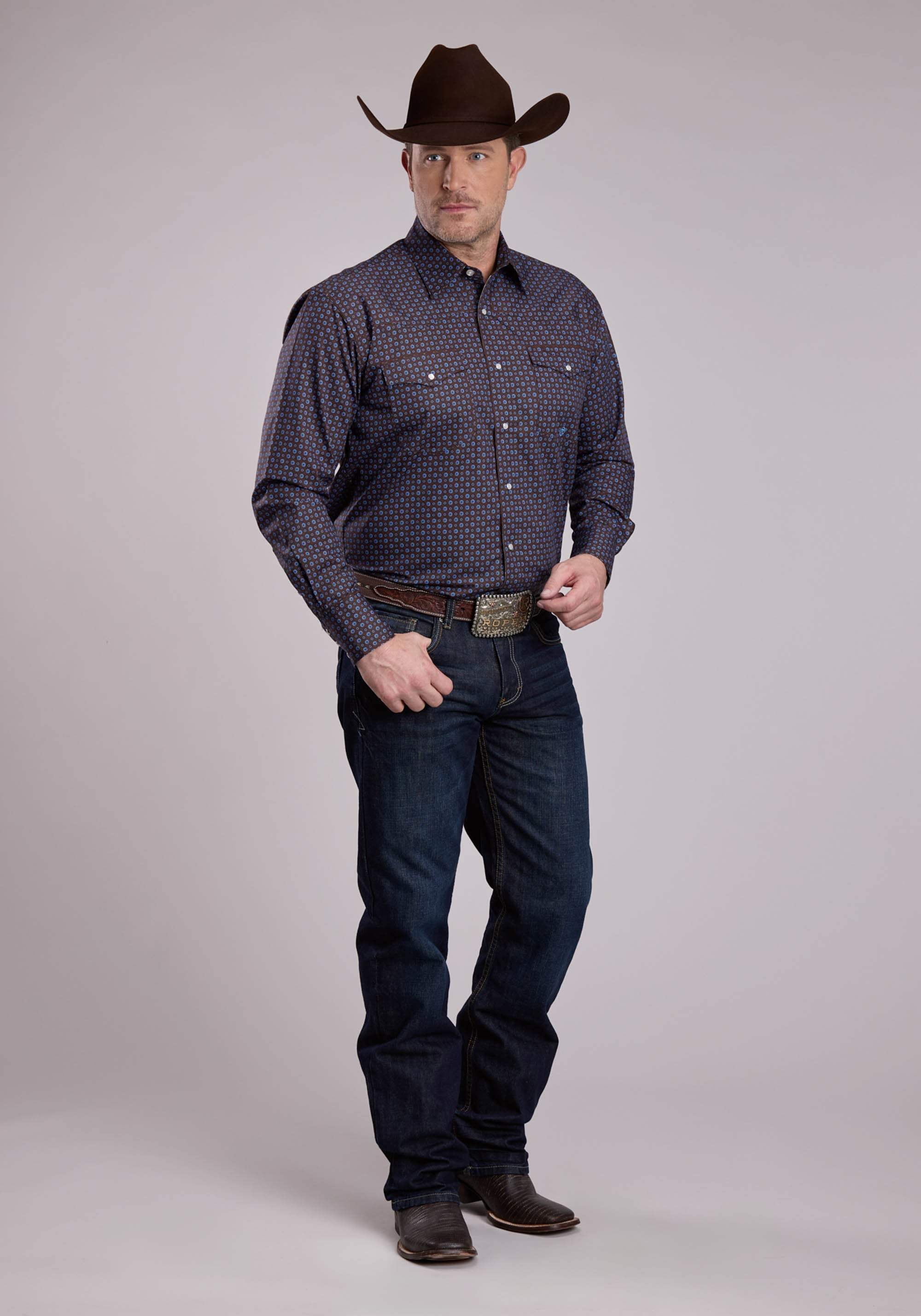 Roper Mens Long Sleeve Snap Winter Foulard Western Shirt - Roper - Flyclothing LLC