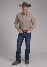 Roper Mens Stretch Four Point Foulard - Wine Long Sleeve Snap Western Shirt - Roper - Flyclothing LLC