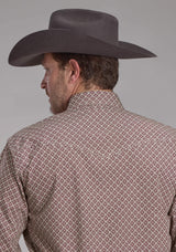 Roper Mens Stretch Four Point Foulard - Wine Long Sleeve Snap Western Shirt - Roper - Flyclothing LLC