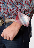 Roper Mens Long Sleeve Snap Red River Paisley Western Shirt - Roper