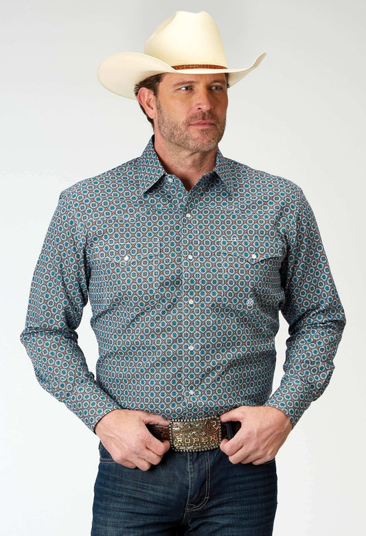 Roper Mens Long Sleeve Snap Frontier Foulard Western Shirt - Roper - Flyclothing LLC