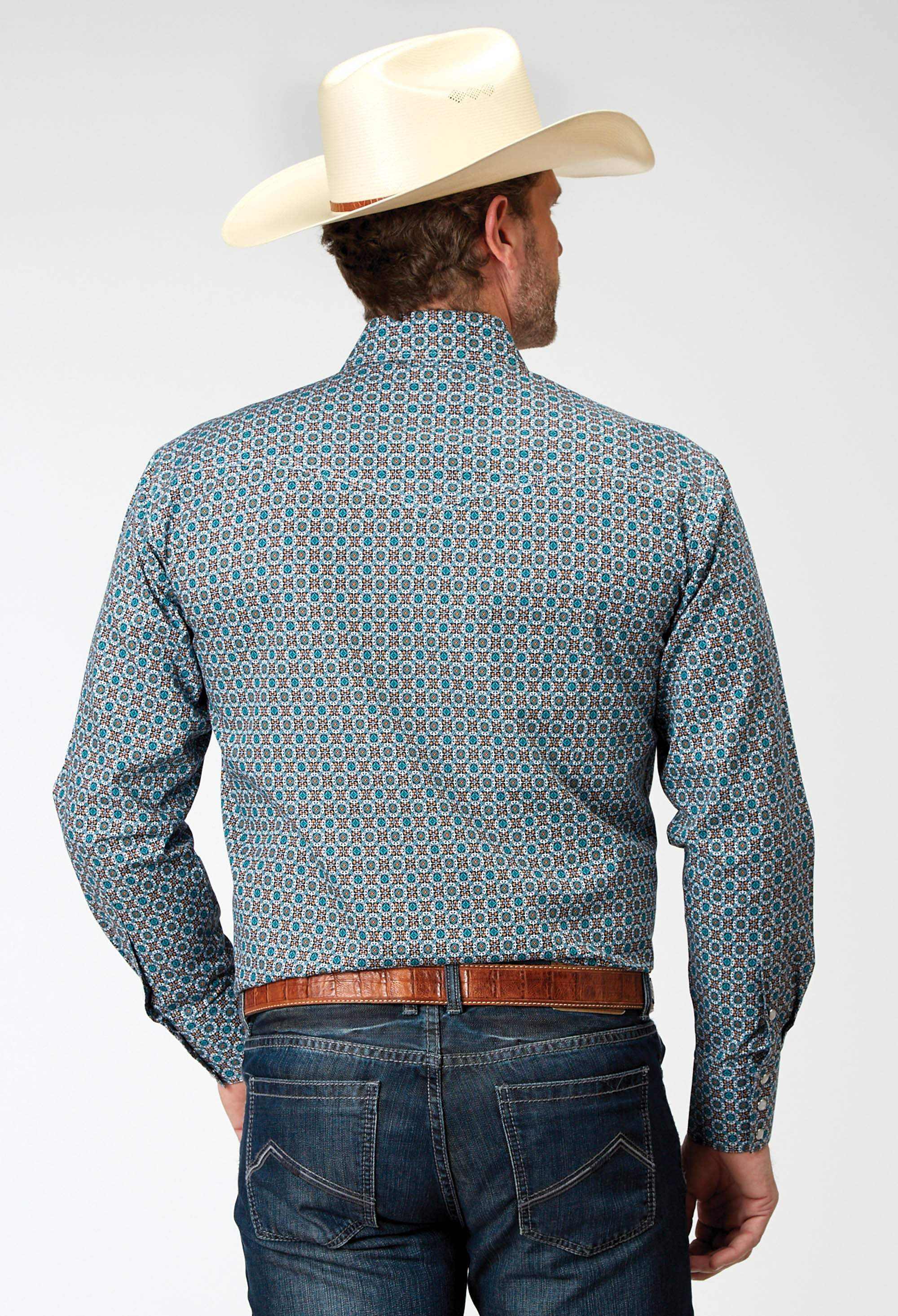 Roper Mens Long Sleeve Snap Frontier Foulard Western Shirt - Roper - Flyclothing LLC