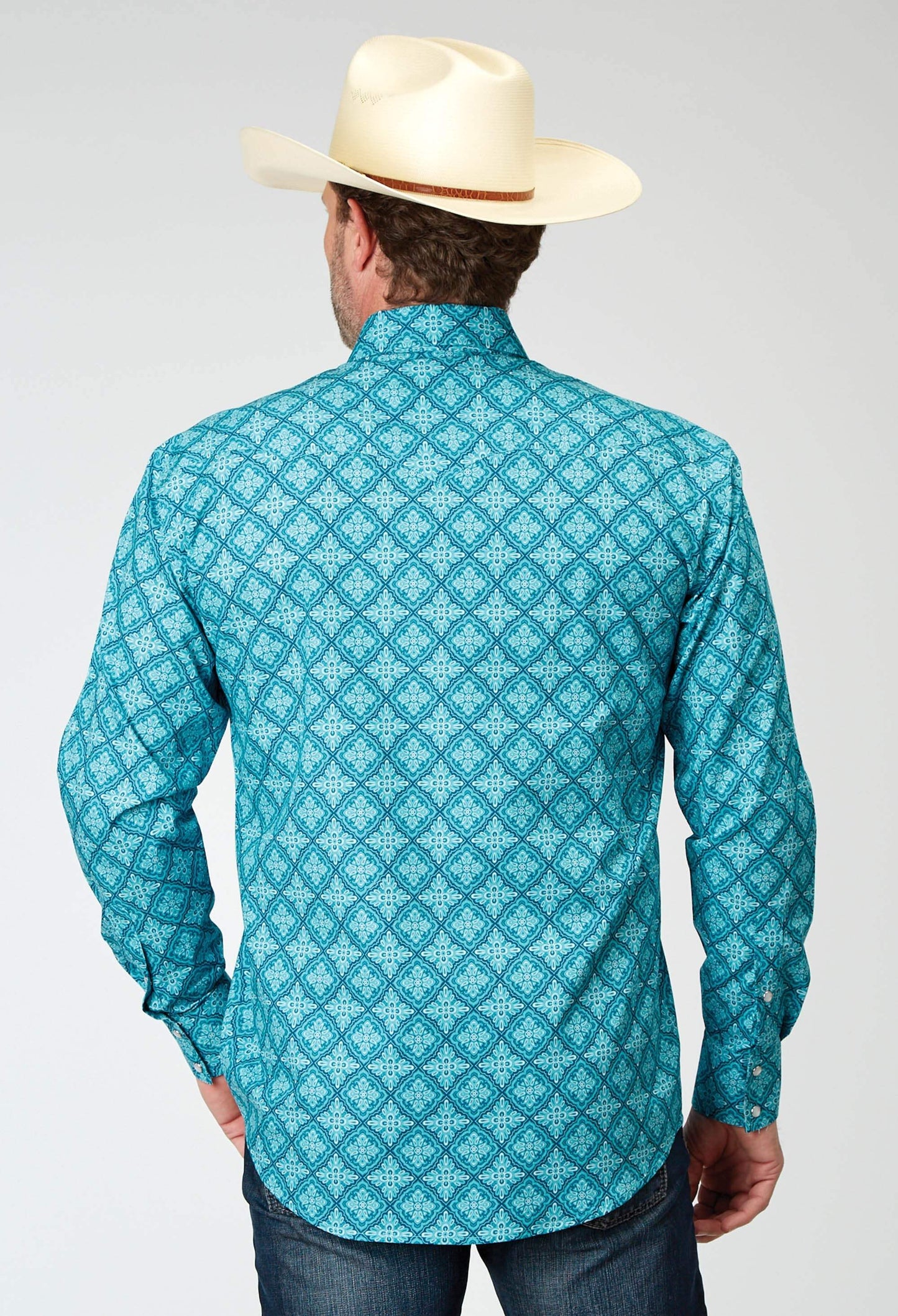 Roper Mens Long Sleeve Snap Lake Medallion Western Shirt - Roper - Flyclothing LLC