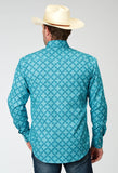 Roper Mens Long Sleeve Snap Lake Medallion Western Shirt - Roper