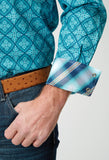 Roper Mens Long Sleeve Snap Lake Medallion Western Shirt - Roper
