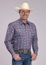 Mens Roper Bandana Paisley Long Sleeve Snap Shirt - Roper - Flyclothing LLC