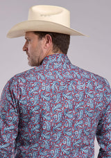 Mens Roper Bandana Paisley Long Sleeve Snap Shirt - Roper - Flyclothing LLC