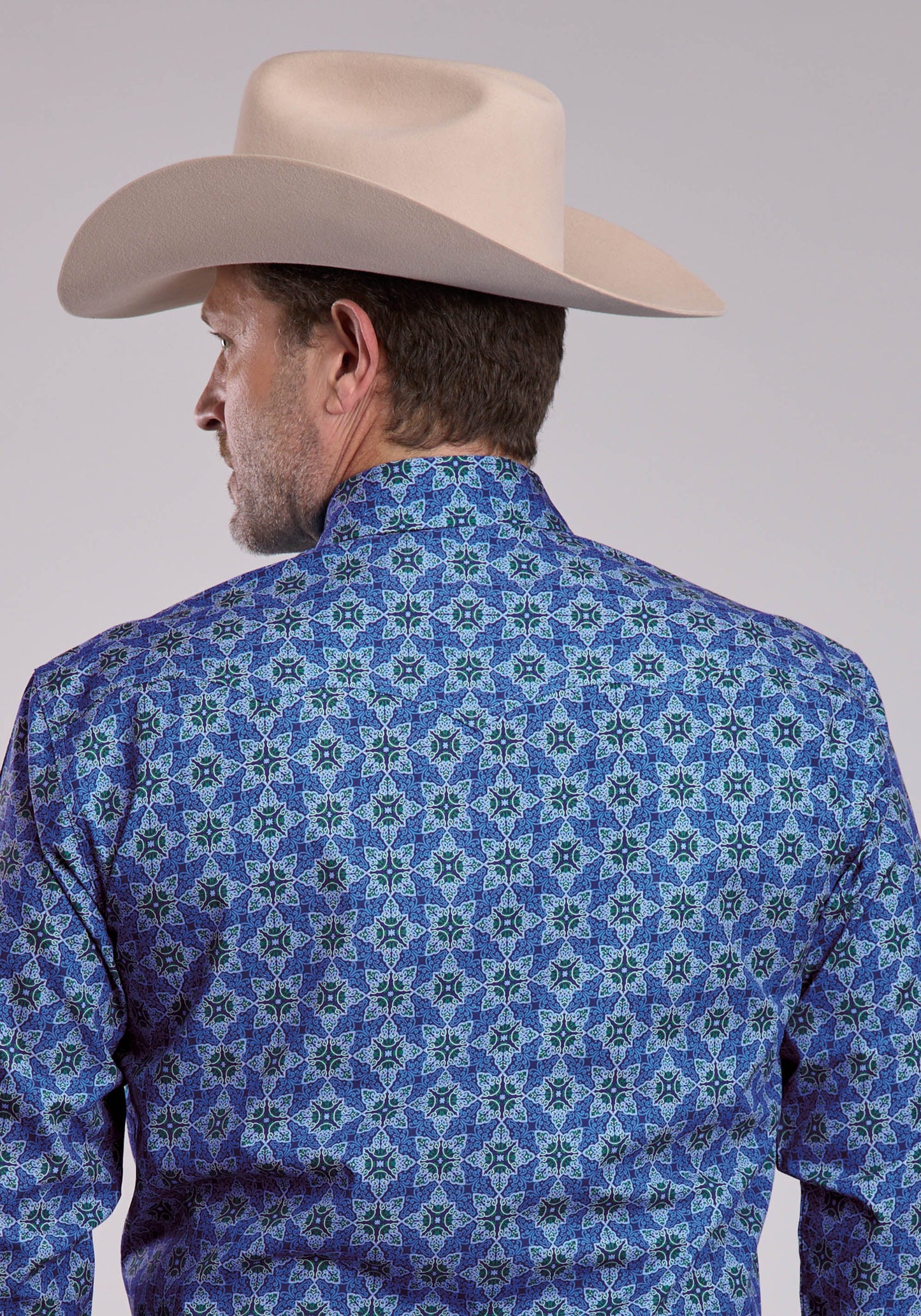 Mens Roper Ornamental Paisley Long Sleeve Snap Shirt