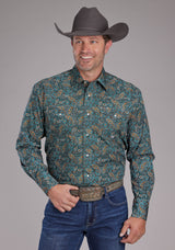 Roper Mens Dusk Paisley Long Sleeve Snap Western Shirt