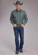 Roper Mens Dusk Paisley Long Sleeve Snap Western Shirt