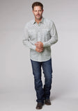 Roper Mens Long Sleeve Snap Silver Medallion Western Shirt - Roper