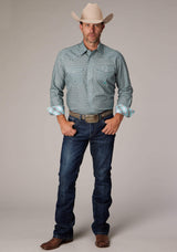 Roper Mens Long Sleeve Snap Silver Spring Foulard Western Shirt - Roper - Flyclothing LLC