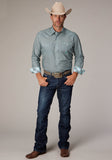 Roper Mens Long Sleeve Snap Silver Spring Foulard Western Shirt - Roper