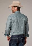 Roper Mens Long Sleeve Snap Silver Spring Foulard Western Shirt - Roper